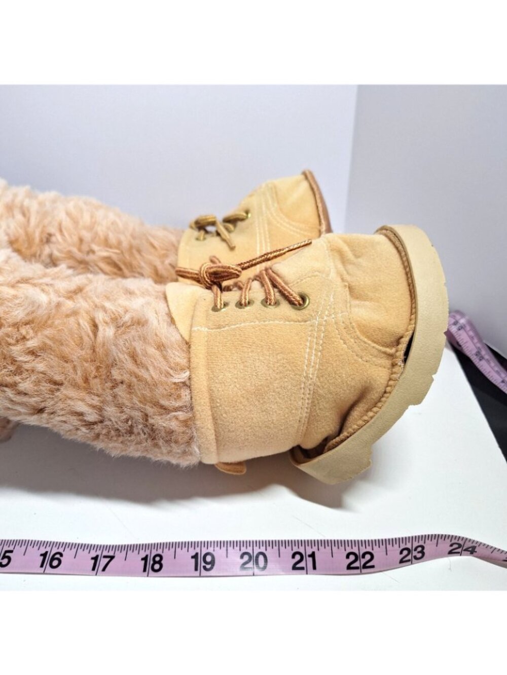 Vintage Furskins Farrell Plush Bear 80s Red Black Plaid Shirt Bowtie Hat Boots - Picture 6 of 8